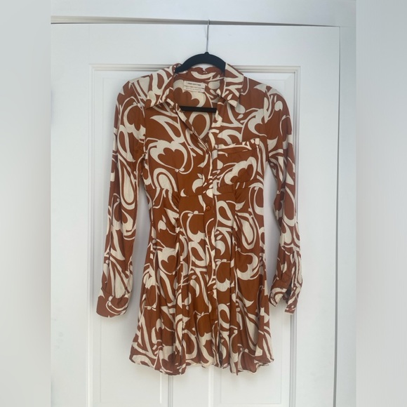 Urban Outfitters UO Renee Printed Button-Down Shirt mini Dress in XS extra small - Picture 4 of 9